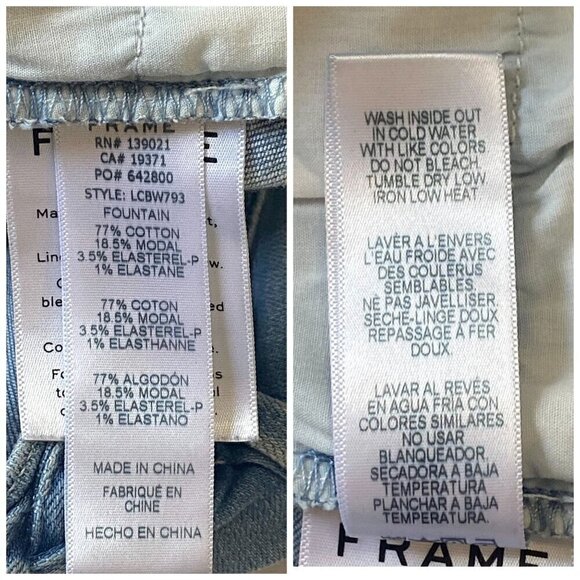 FRAME Le Cutoff Braid Waist Denim Shorts size 26 - Picture 9 of 16